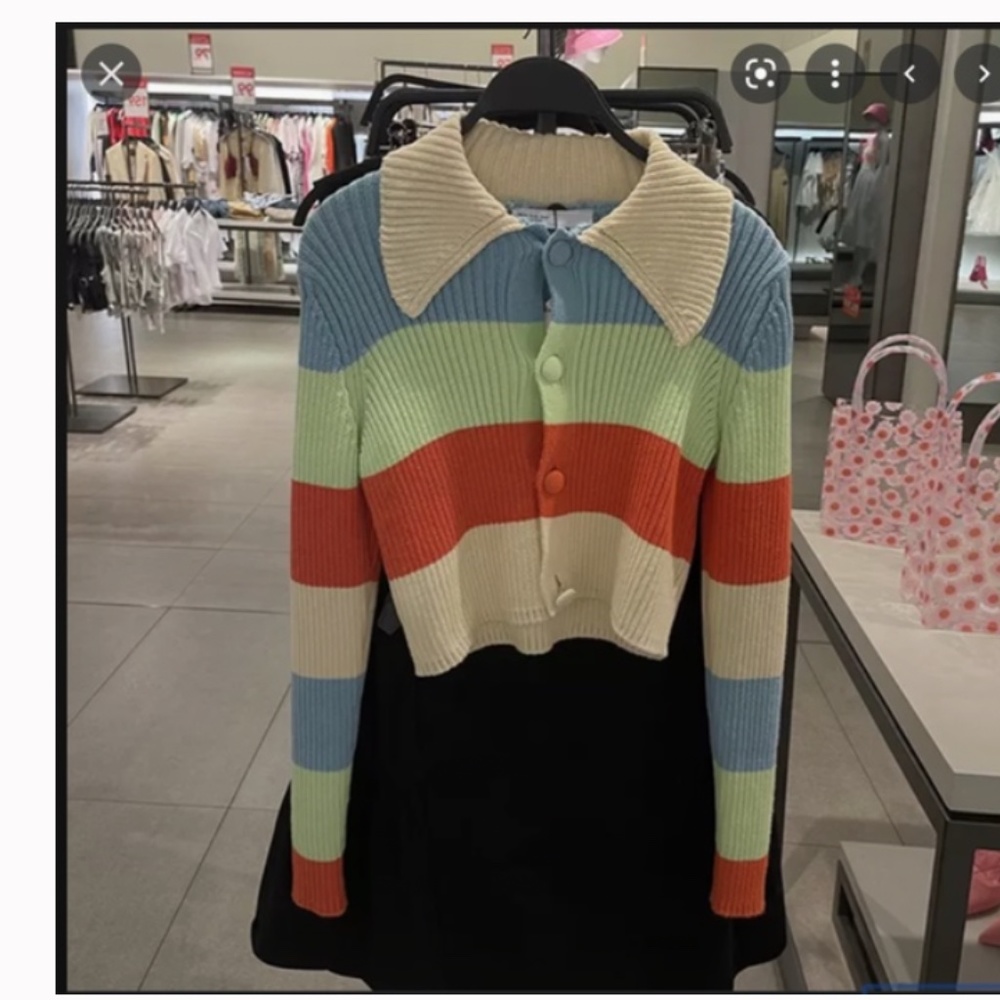 ZARA ribbed knit striped cardigan blogger insta favorite NWT - Picture 11 of 14